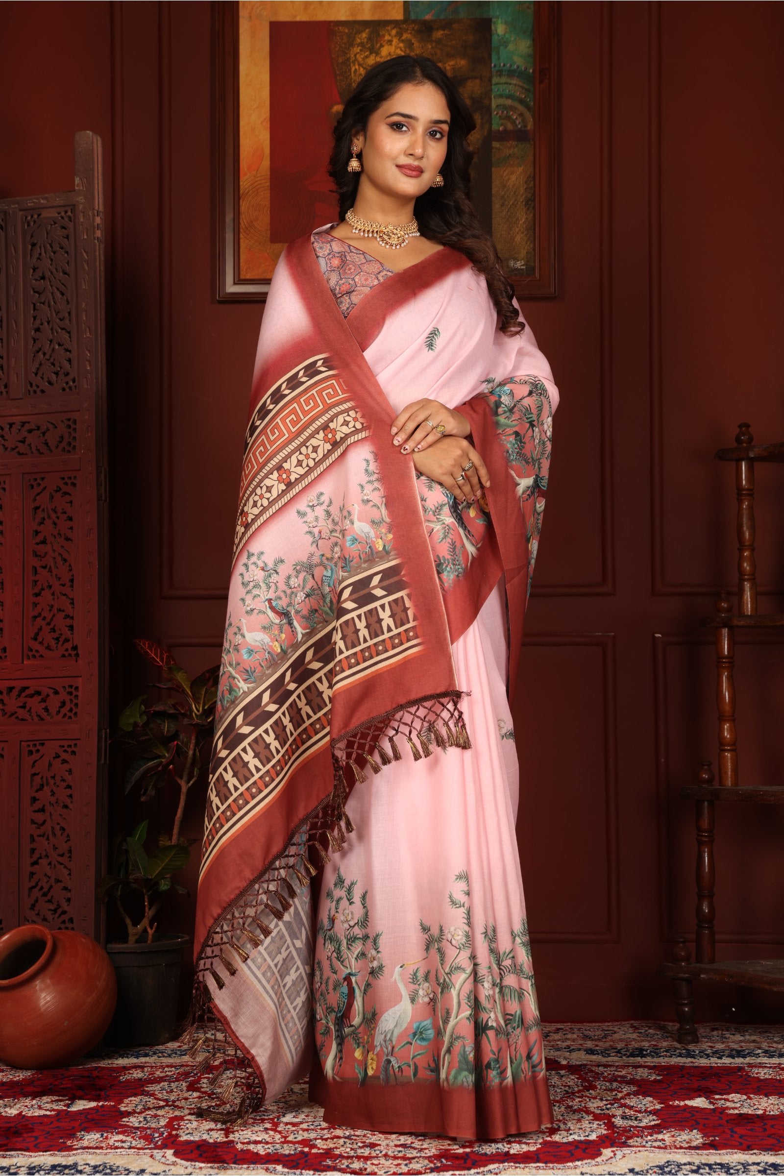 Ahalya — Blush of Grace Heritage Mull Cotton Saree