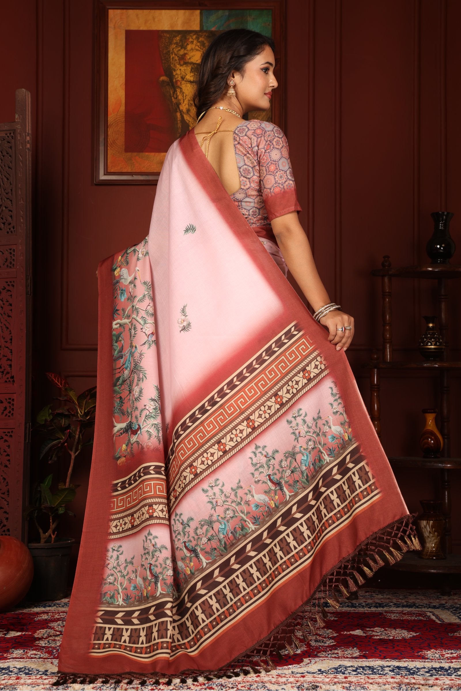 Ahalya — Blush of Grace Heritage Mull Cotton Saree