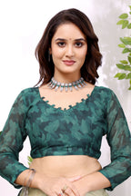 Arunika — Blossom Print Viscose Organza Saree