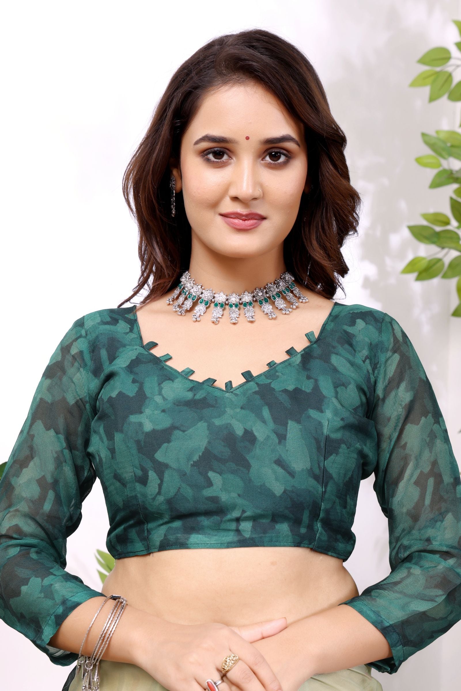 Arunika — Blossom Print Viscose Organza Saree