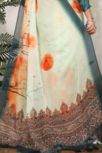 Arunika — Blossom Print Viscose Organza Saree