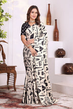 Avanti — Urban City Mono Satin Silk Printed Saree