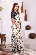 Avanti — Urban City Mono Satin Silk Printed Saree