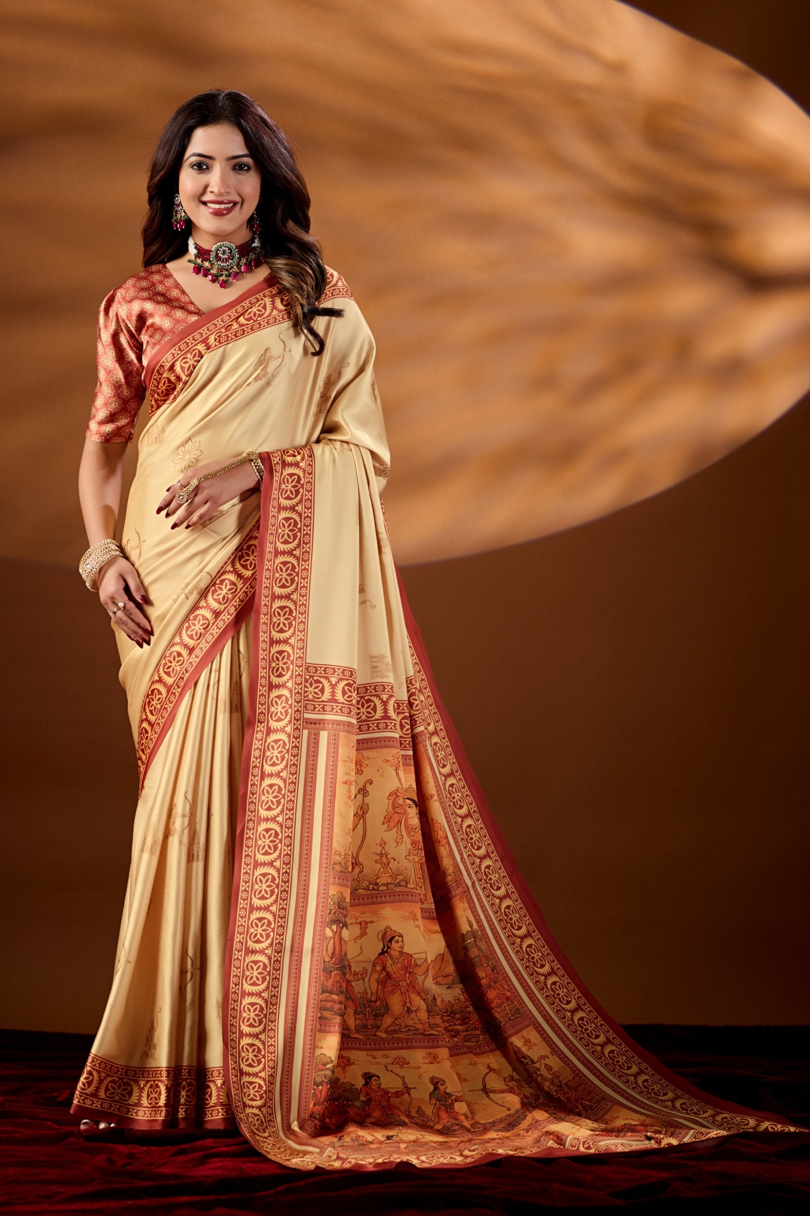 Raghupuri — Ramayan Heritage Japan Satin Saree