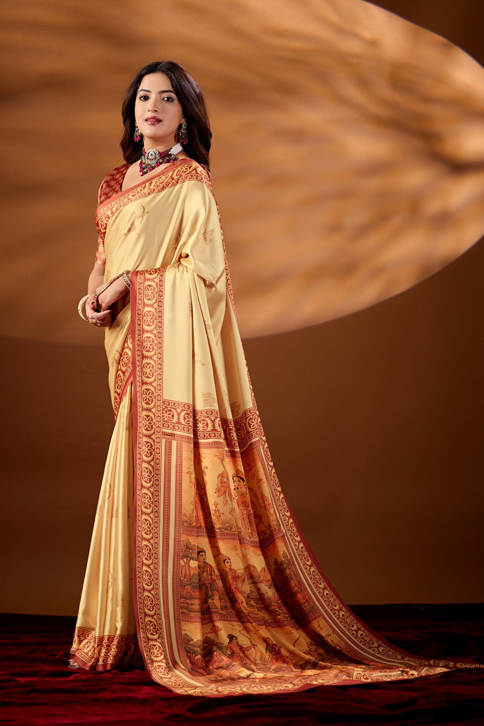 Raghupuri — Ramayan Heritage Japan Satin Saree