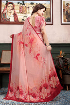 Aarohi — Blush Bloom Floral Liva Crepe Saree