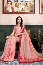 Aarohi — Blush Bloom Floral Liva Crepe Saree