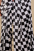 Chaturi — Checker Geometric Print Japan Satin Saree