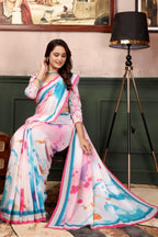 Chitralekha — Color Bloom Festive Mull Cotton Saree