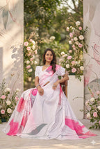 Haripriya — Subtle Petal Print Mull Cotton Saree