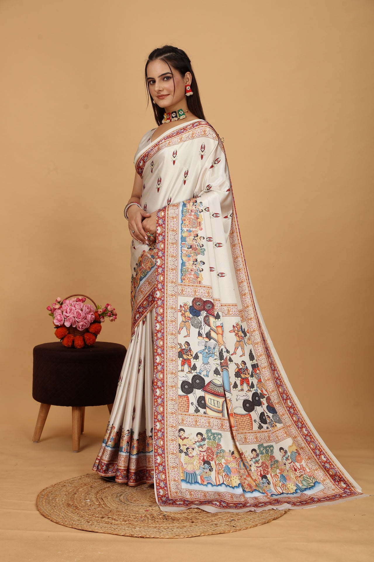 Bollywood Style Pithora Pattern Light Yellow Saree - Pativrata
