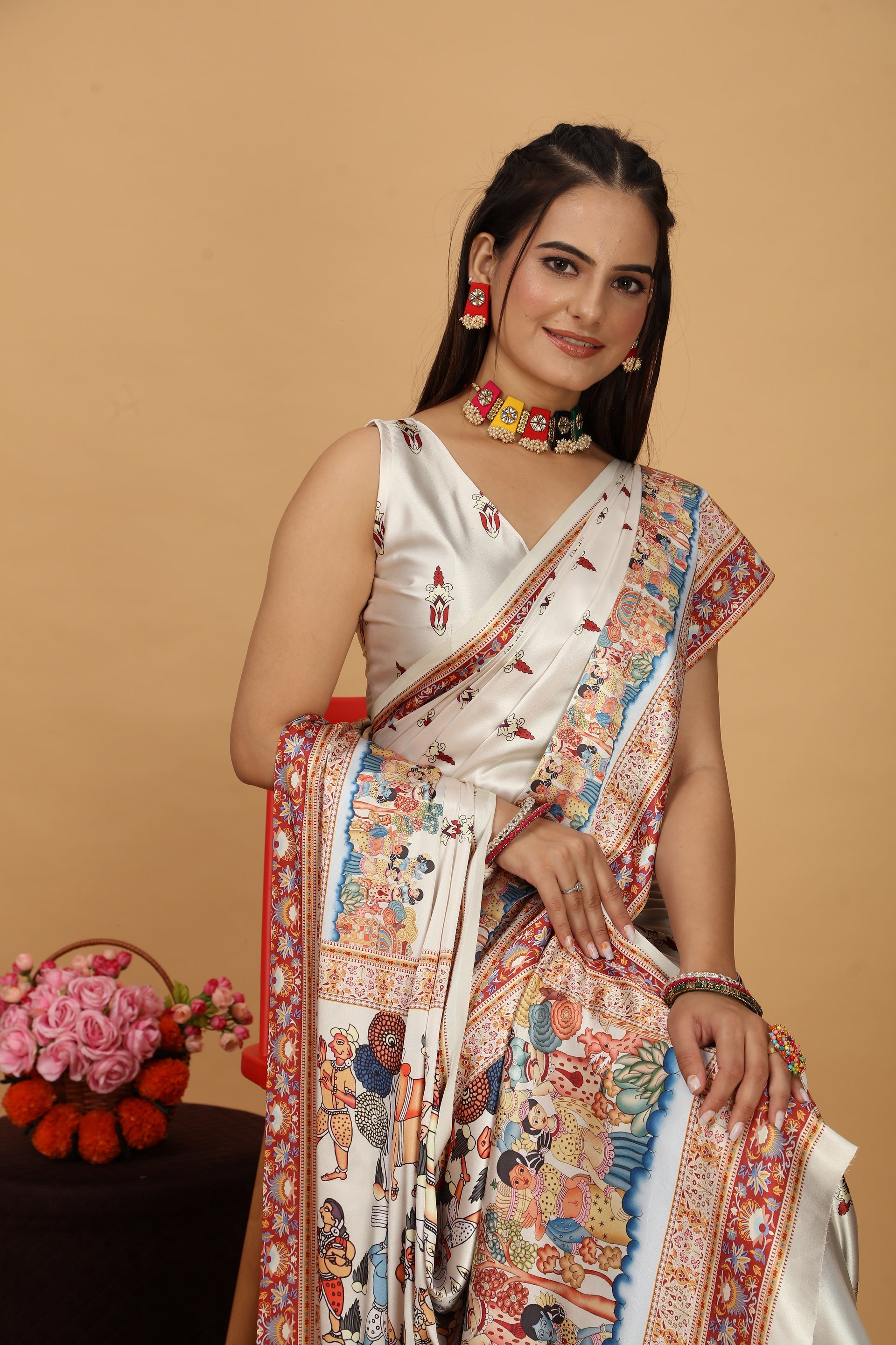 Bollywood Style Pithora Pattern Light Yellow Saree - Pativrata