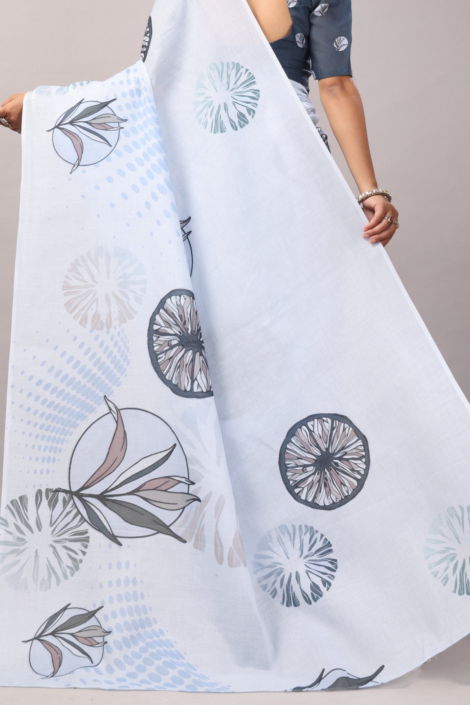 Indulekha — Breeze Floral Mull Cotton Saree