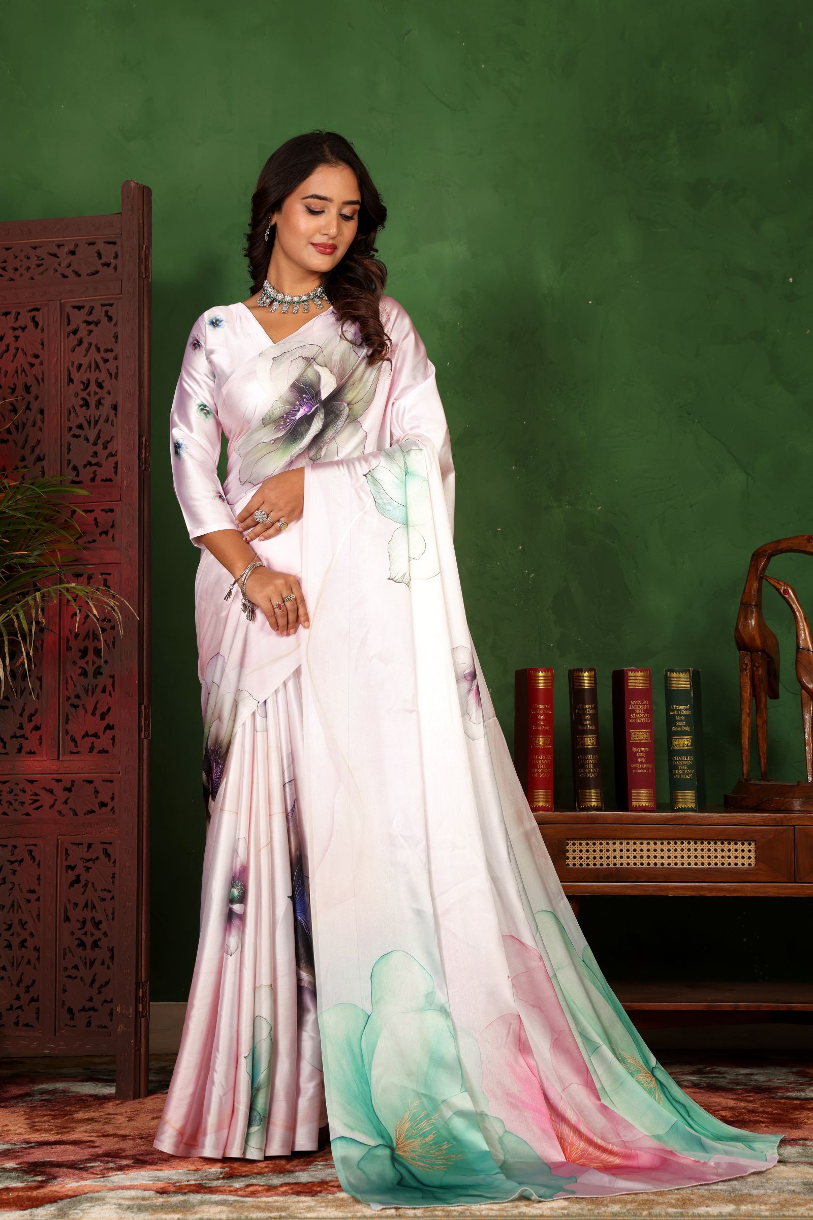 Kairavi — Blooming Light Satin Silk Saree