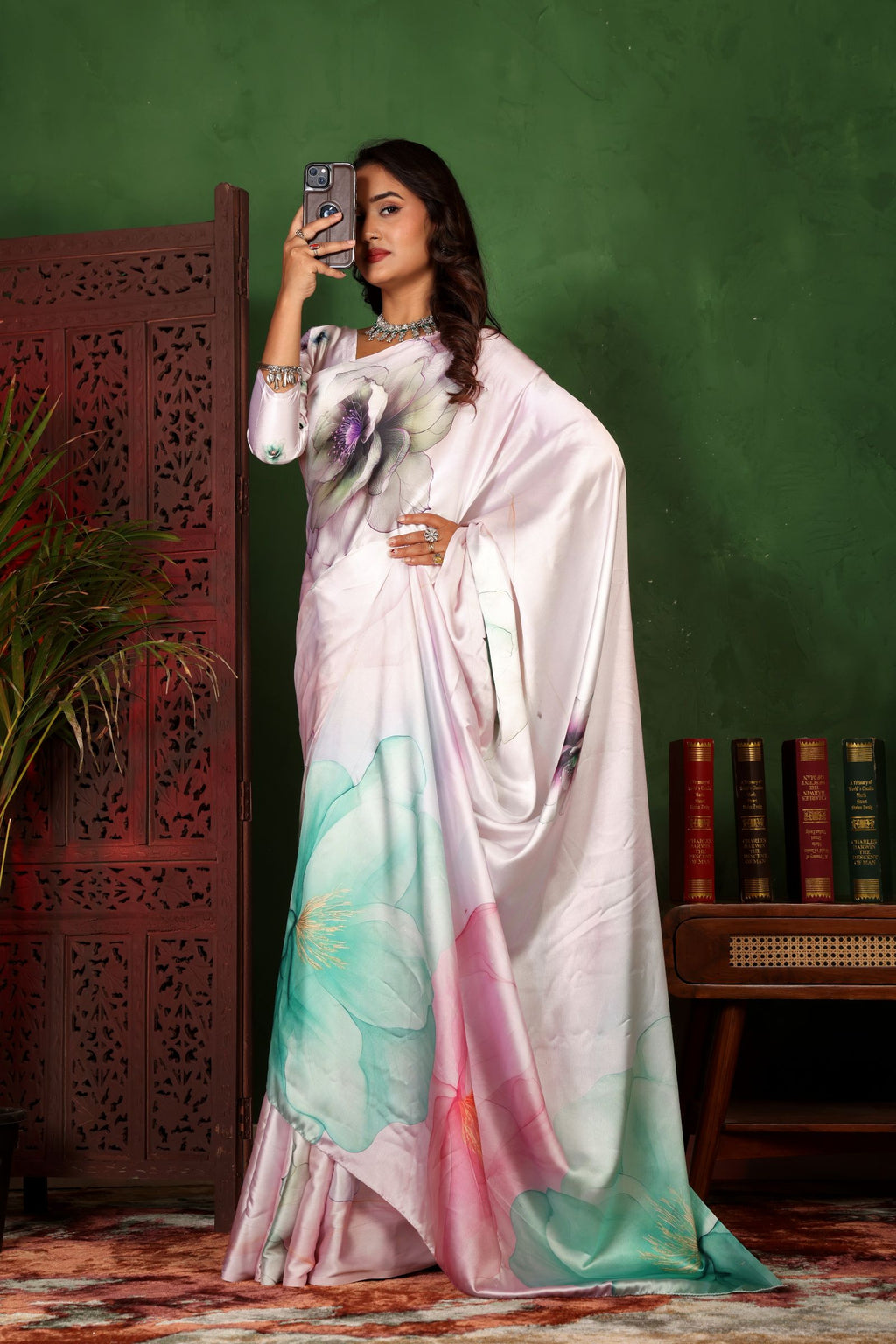 Kairavi — Blooming Light Satin Silk Saree