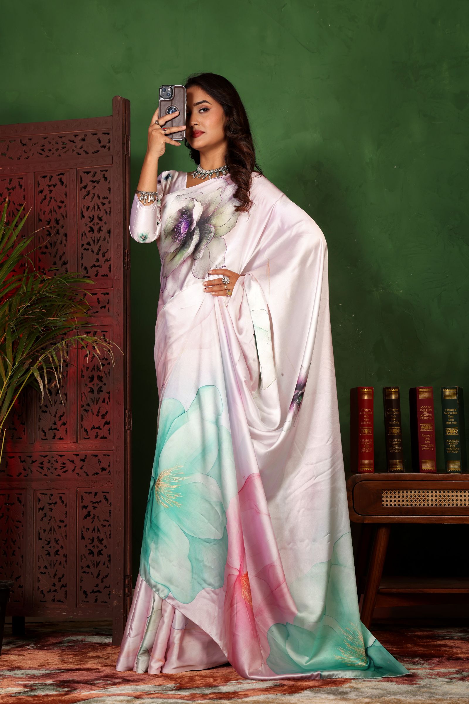 Kairavi — Blooming Light Satin Silk Saree