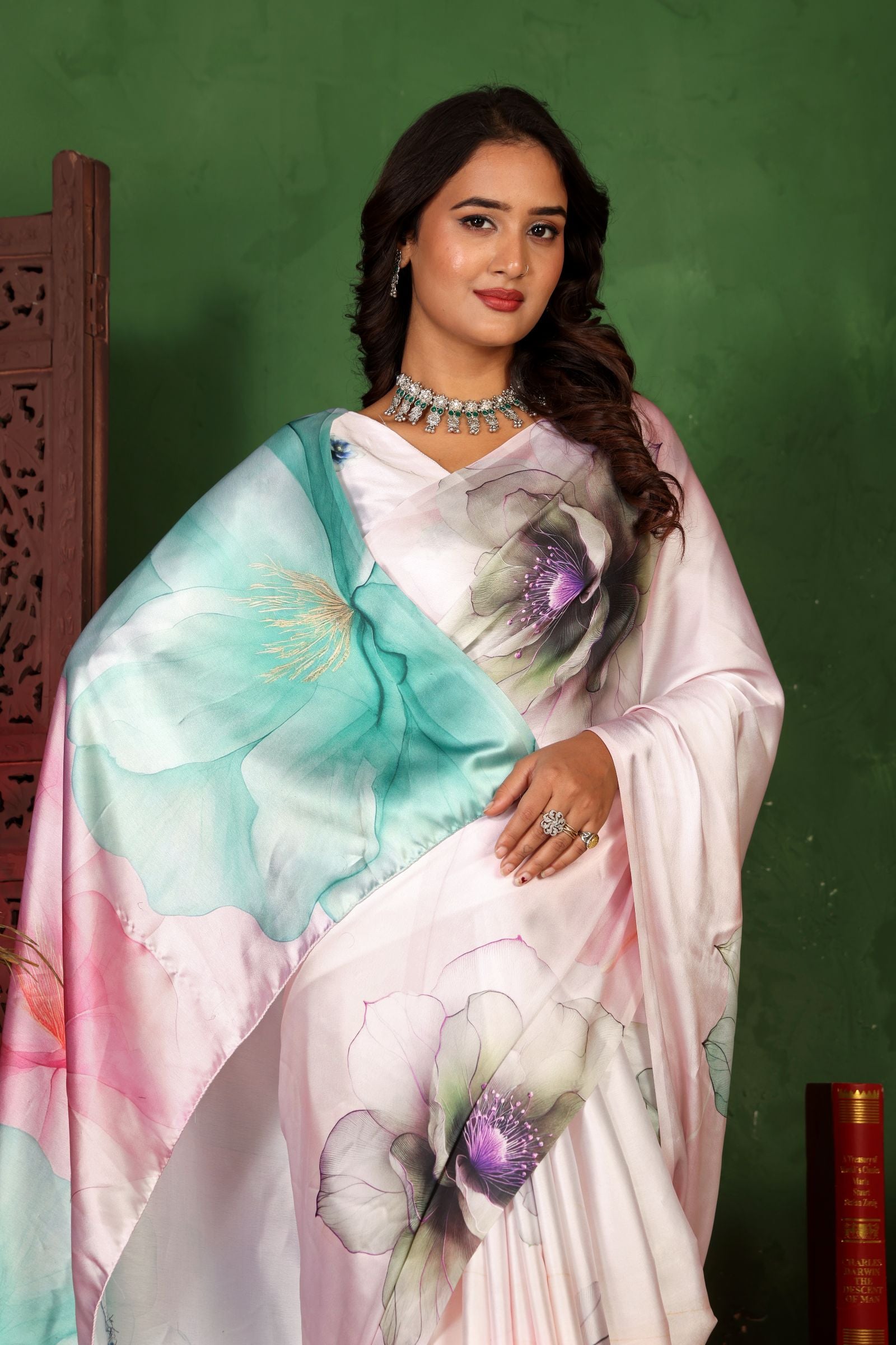 Kairavi — Blooming Light Satin Silk Saree