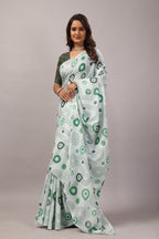 Kalavathi — Geometric Pattern Cotton Linen Saree