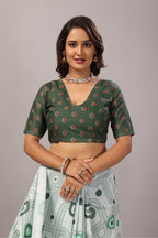 Kalavathi — Geometric Pattern Cotton Linen Saree