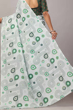 Kalavathi — Geometric Pattern Cotton Linen Saree