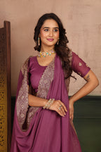 Kalyani — Royal Plain Star Georgette Embroidered Saree