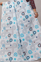Kavitha — Geometric Pattern Cotton Linen Saree
