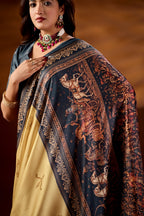Krukshetra — Mahabharat Heritage Japan Satin Saree