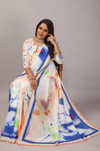 Lekhika — Multicolor Splash Mull Cotton Saree