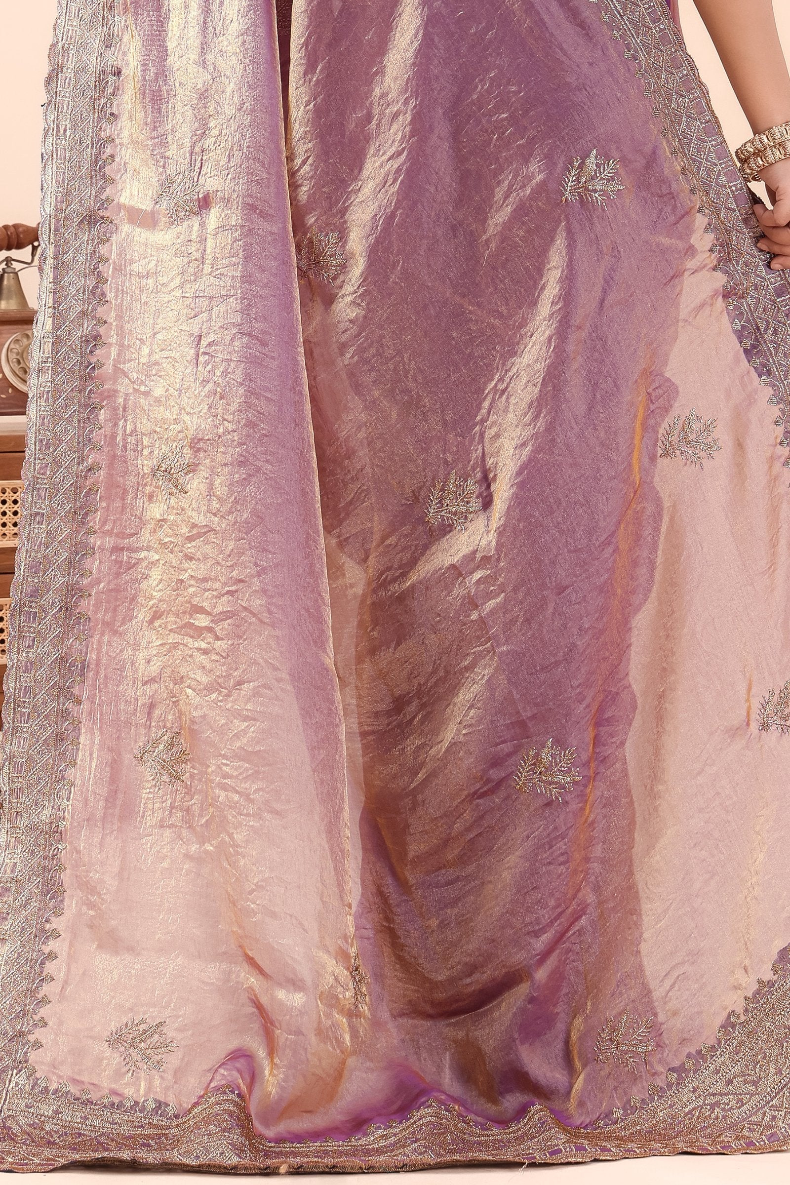 Lilavathi — Lavender Frendy Satin Ombre Embroidered Saree