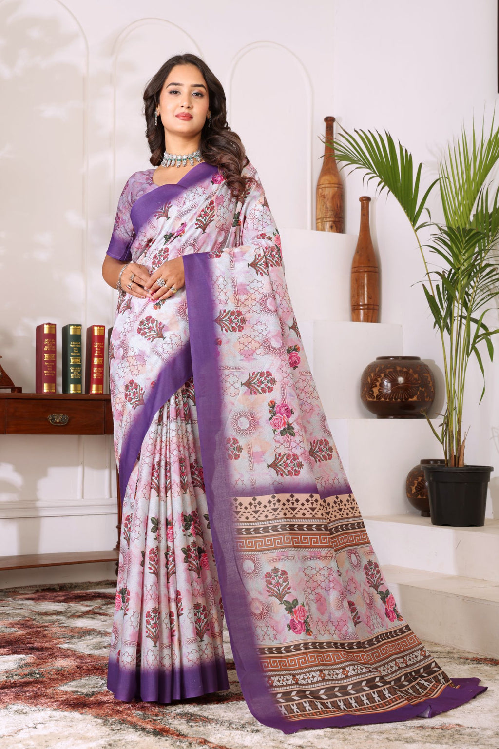 Madhulika — Baingani Pushp Saundarya Mull Cotton Saree