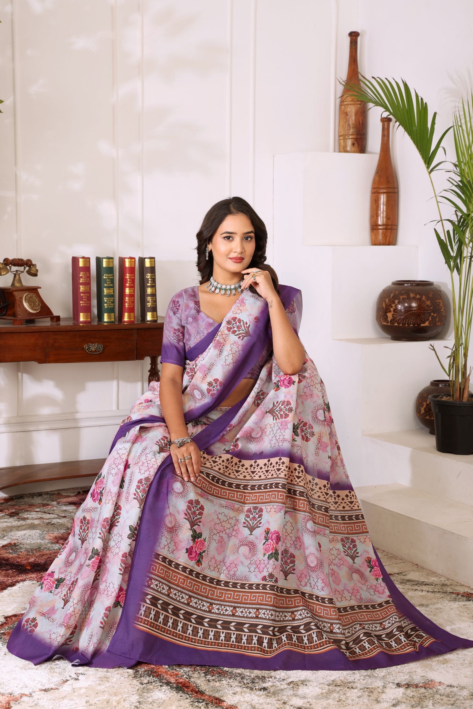 Madhulika — Baingani Pushp Saundarya Mull Cotton Saree