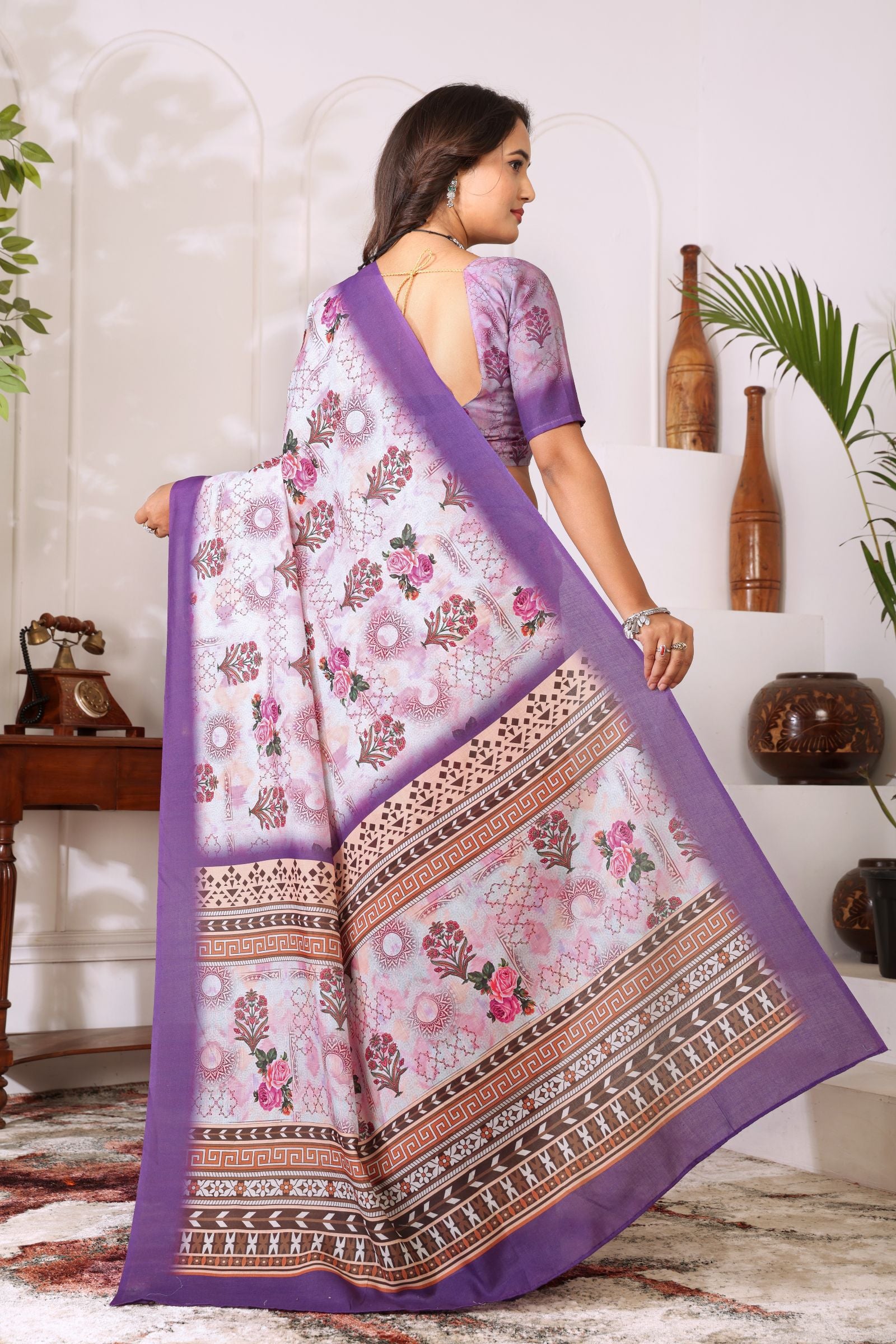 Madhulika — Baingani Pushp Saundarya Mull Cotton Saree