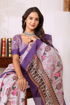 Madhulika — Baingani Pushp Saundarya Mull Cotton Saree