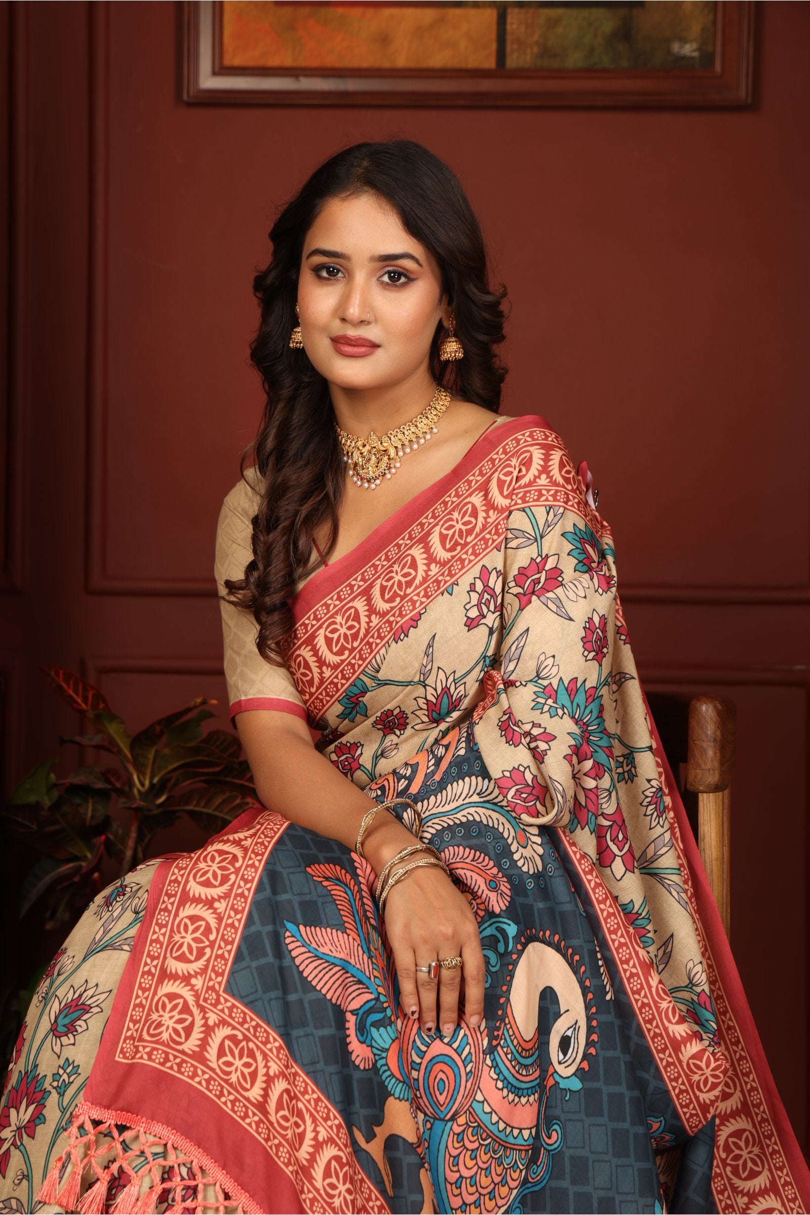Mayilika — The Royal Peacock Heritage Mull Cotton Saree