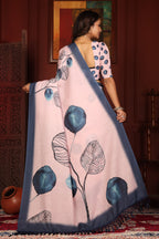 Mridula — Blue Leaf Symphony Mull Cotton Saree