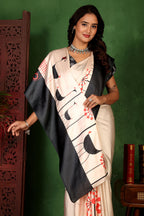 Nayantara — Modern Art-Inspired Satin Silk Saree