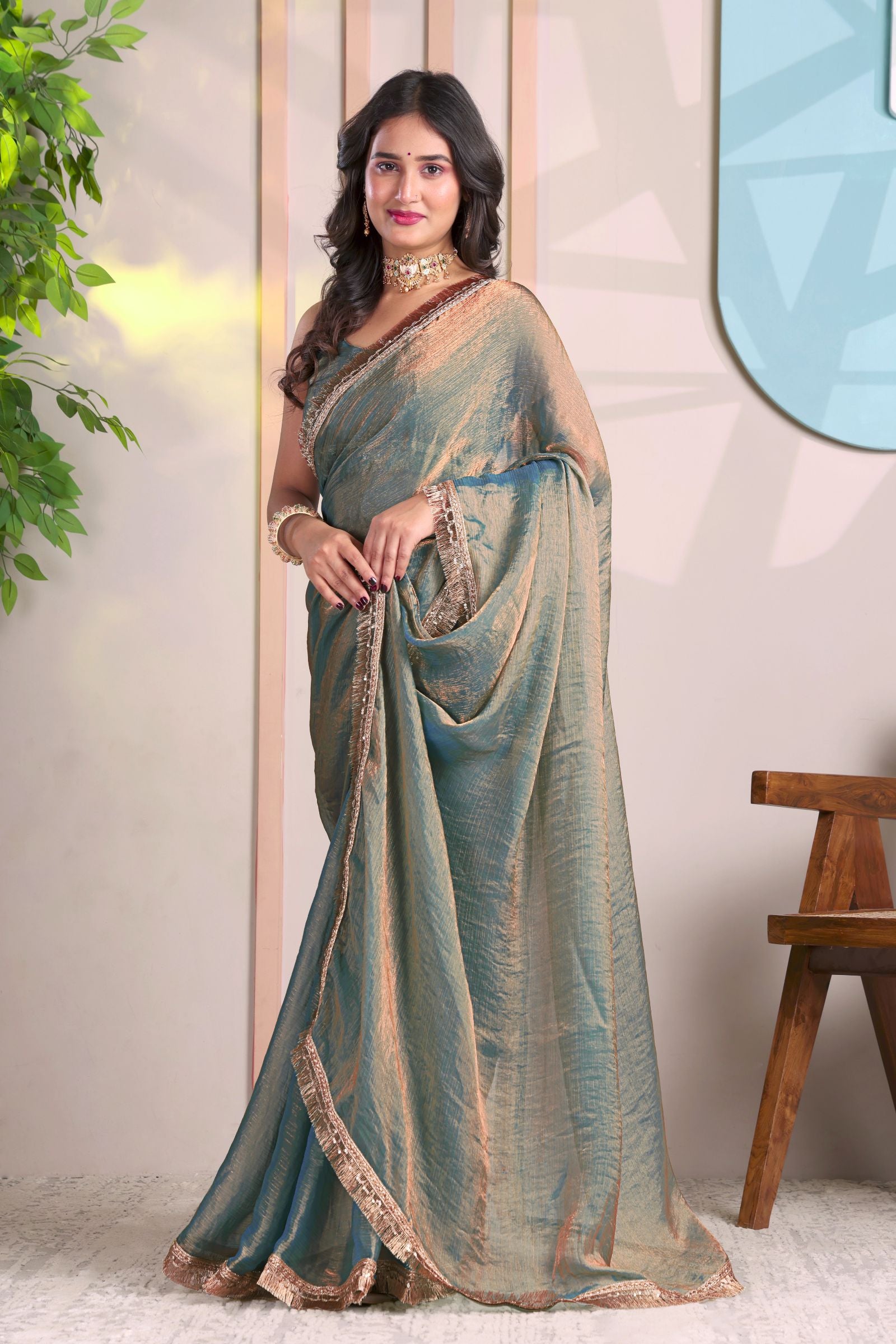 Neerja — Soft Blue Festive Frendy Saree