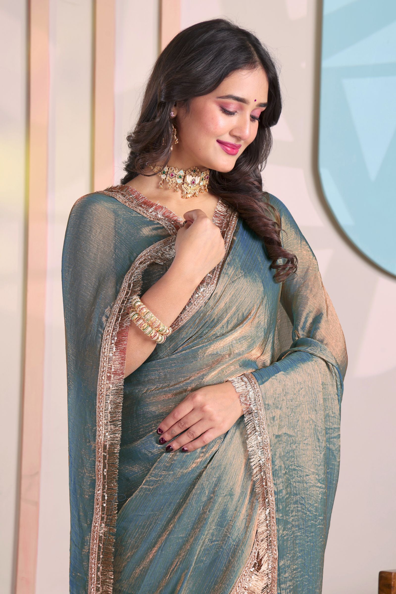 Neerja — Soft Blue Festive Frendy Saree
