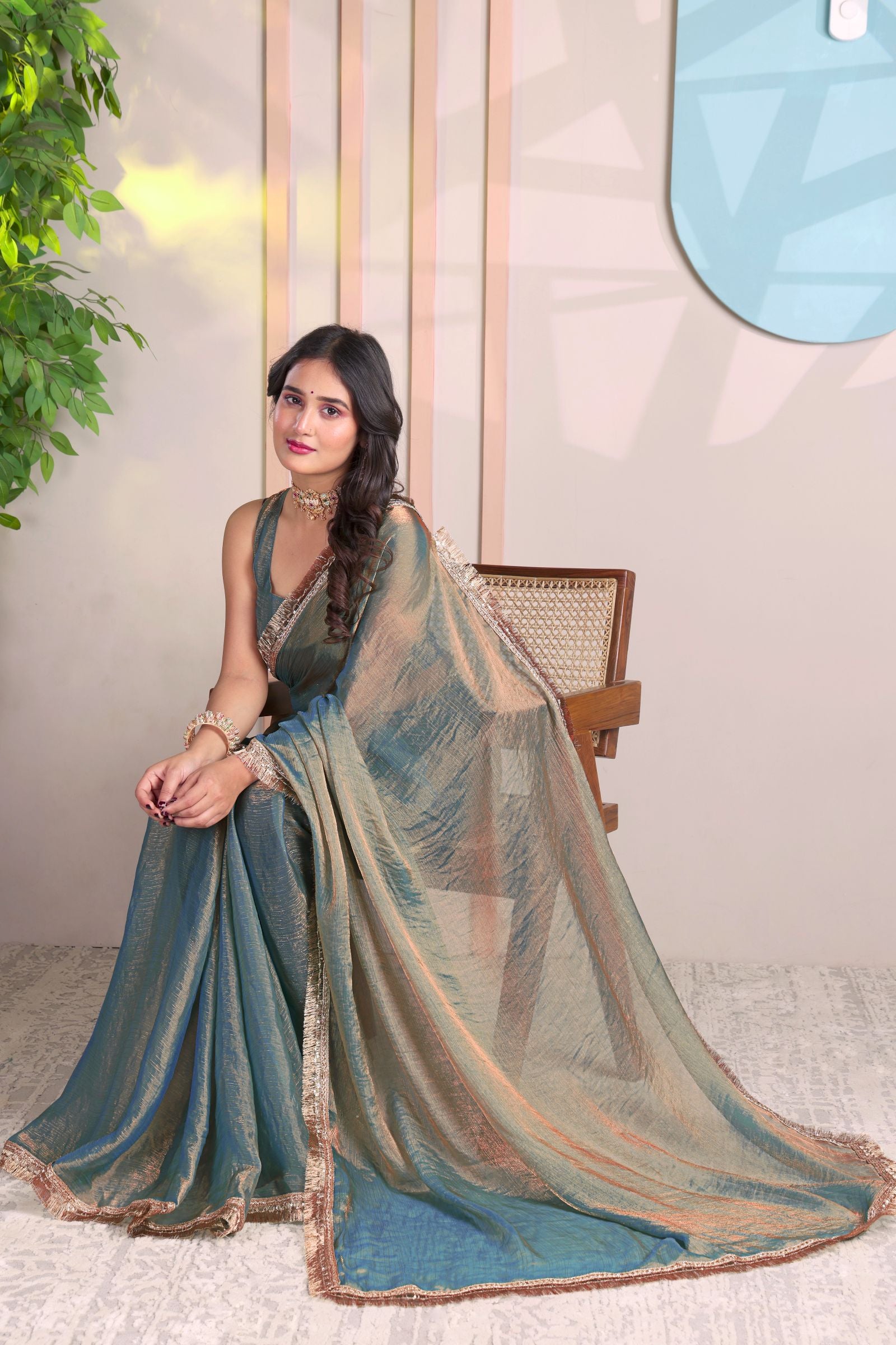 Neerja — Soft Blue Festive Frendy Saree