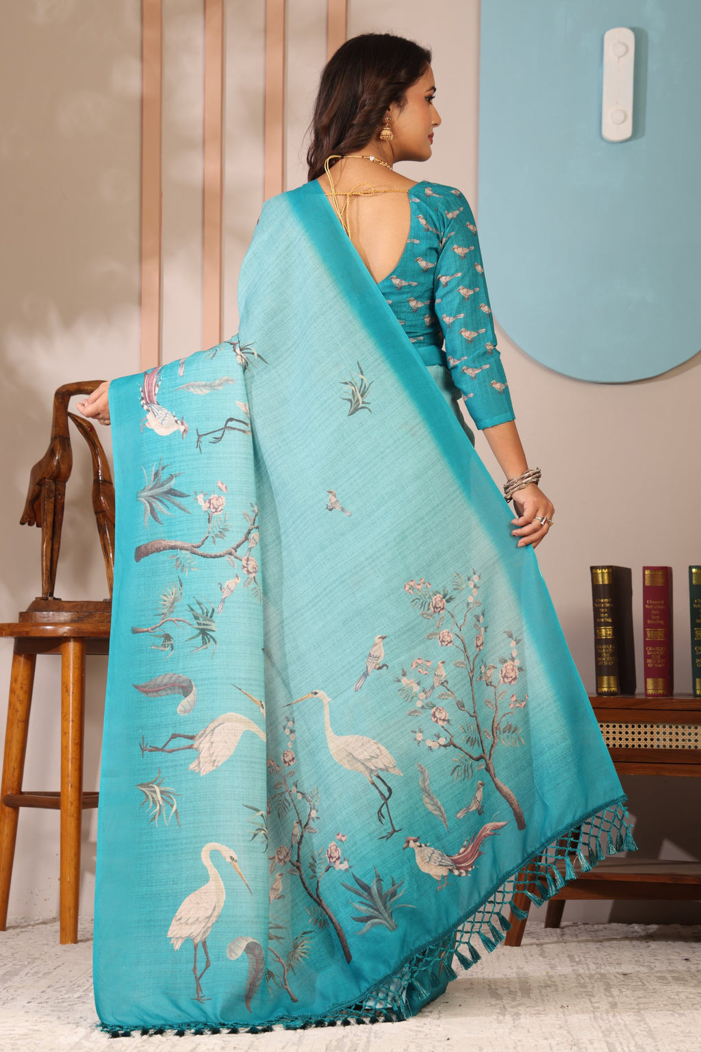 Hansini — Song of Serenity Mull Cotton Saree
