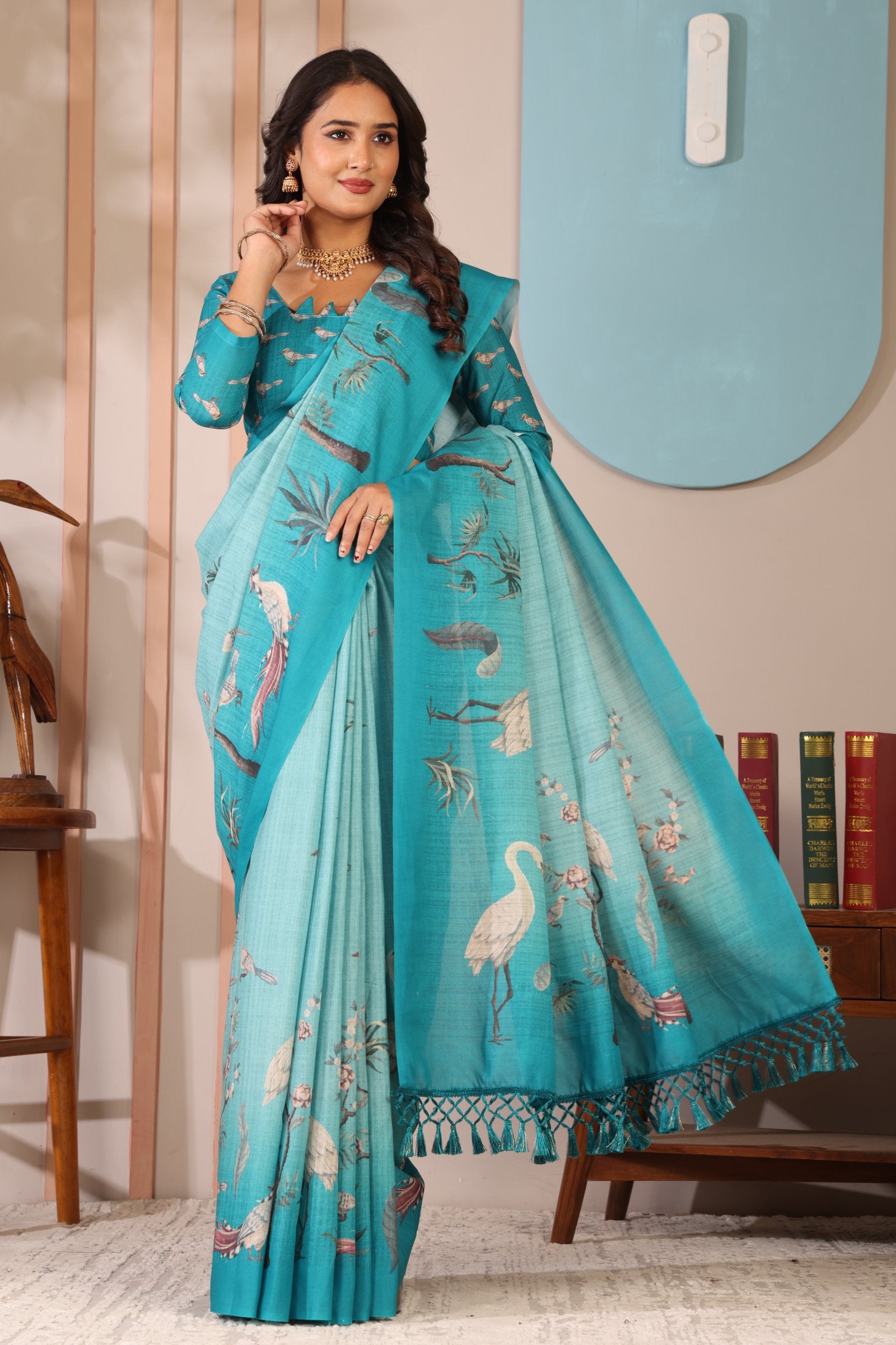 Hansini — Song of Serenity Mull Cotton Saree