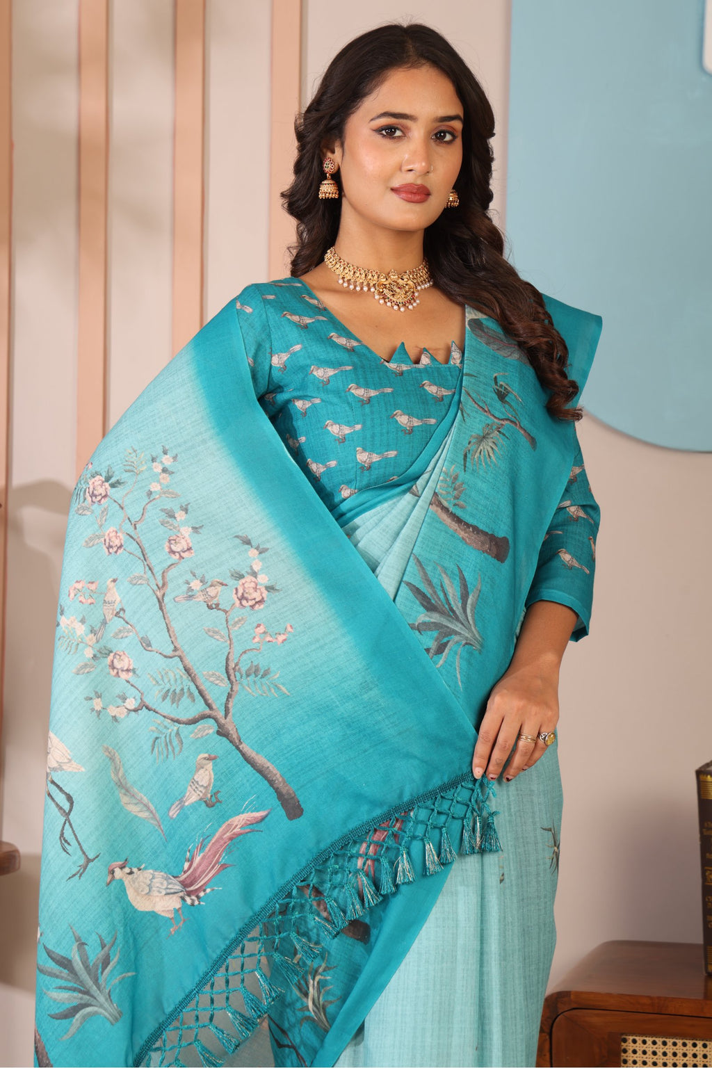Hansini — Song of Serenity Mull Cotton Saree