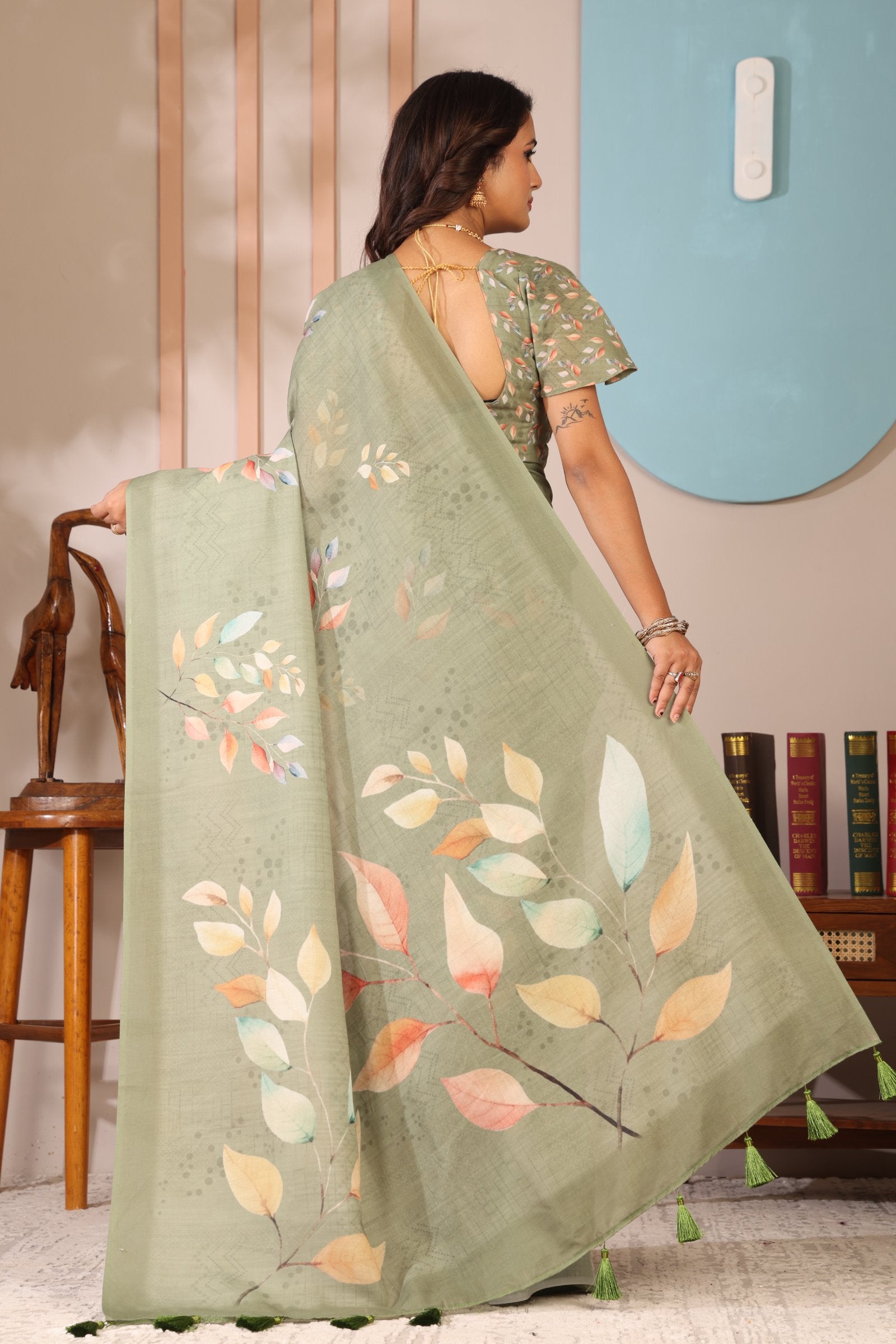 Vasant — Shades of Spring Mull Cotton Saree