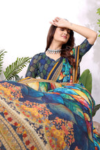 Patralekha — Multicolor Leaf Printed Georgette Saree