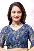 Patralekha — Multicolor Leaf Printed Georgette Saree