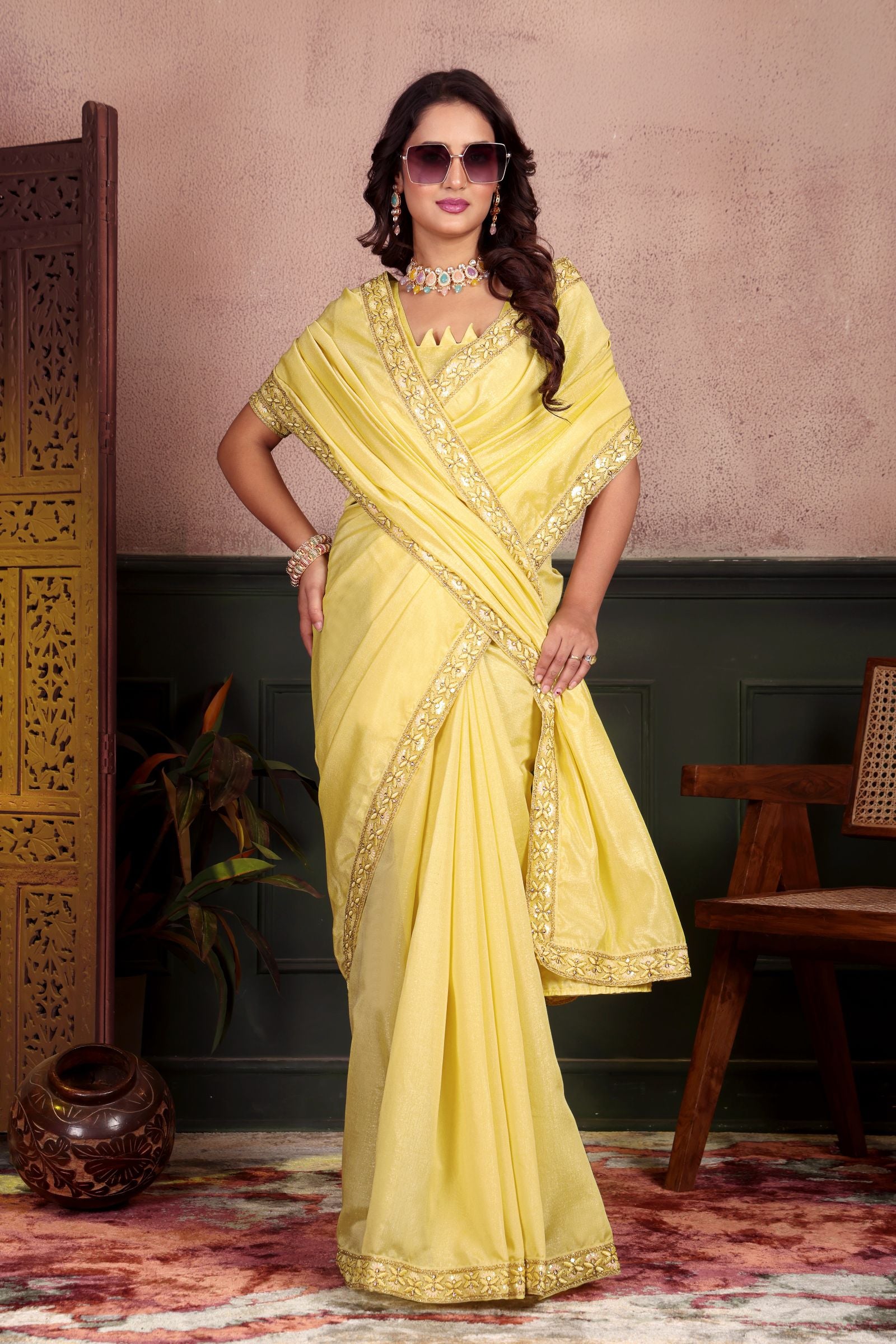 Pitambari — Sunehri Simar Silk Embroidered Saree