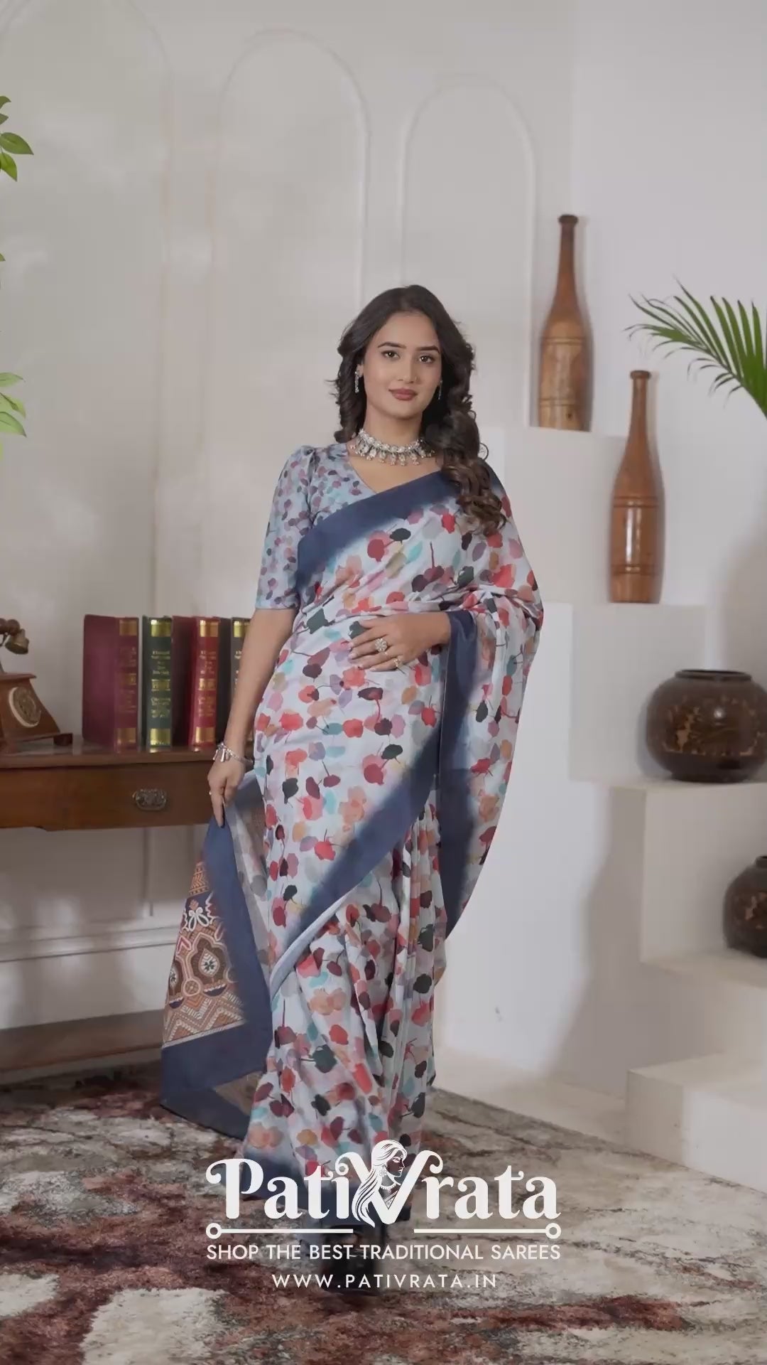 Kamalika — Pastel Bloom Mull Cotton Saree