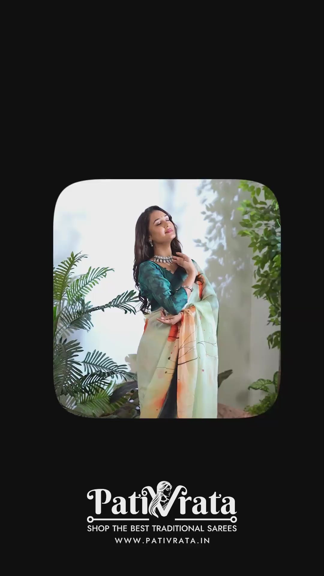 Arunika — Blossom Print Viscose Organza Saree