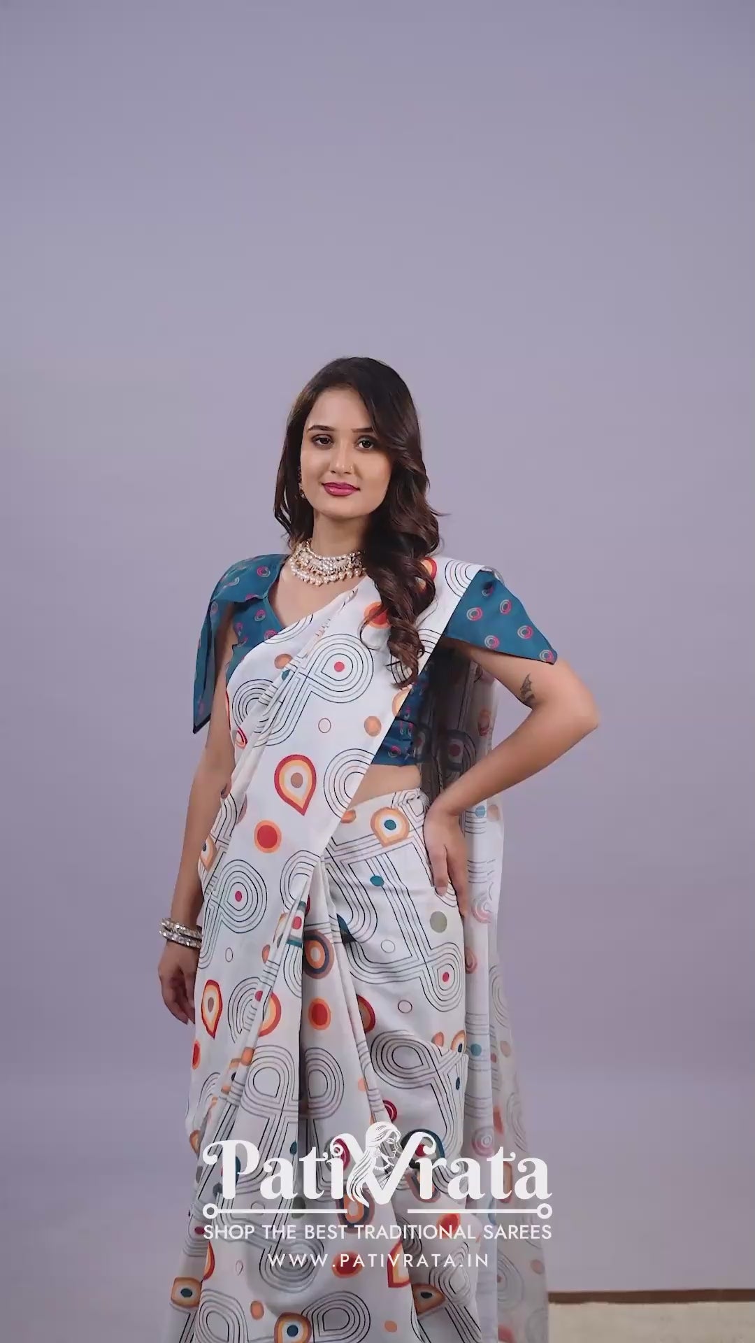 Manjari — Geometric Pattern Cotton Linen Saree