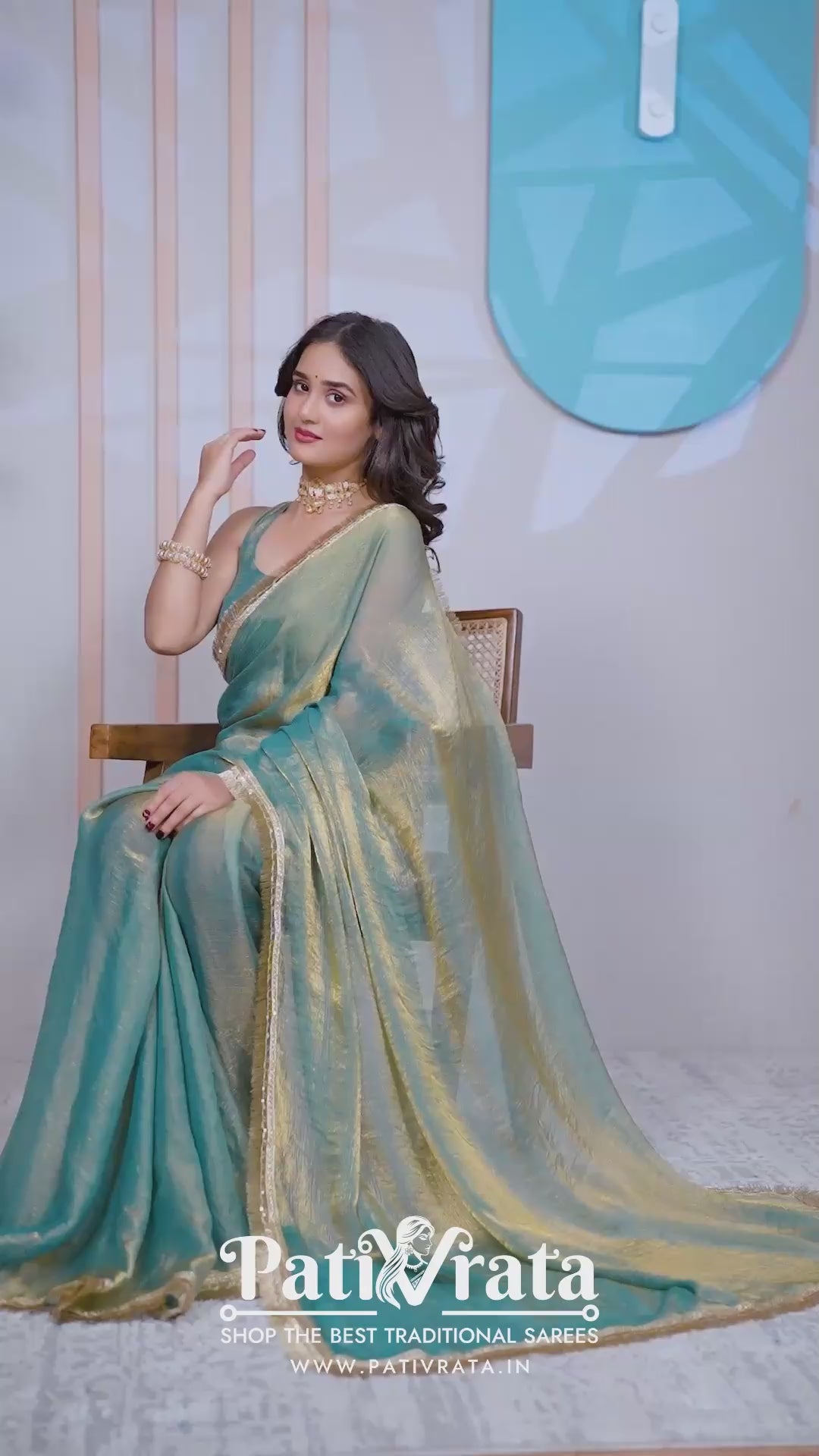 Neerja — Soft Blue Festive Frendy Saree